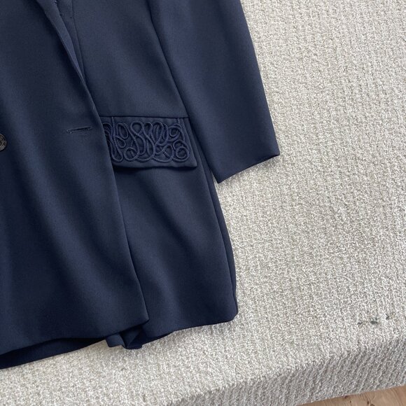 VTG 80' J.R. Petite by Joseph Ribkoff Dressy Blazer Double Breasted Blue Wom 4 - Picture 4 of 16